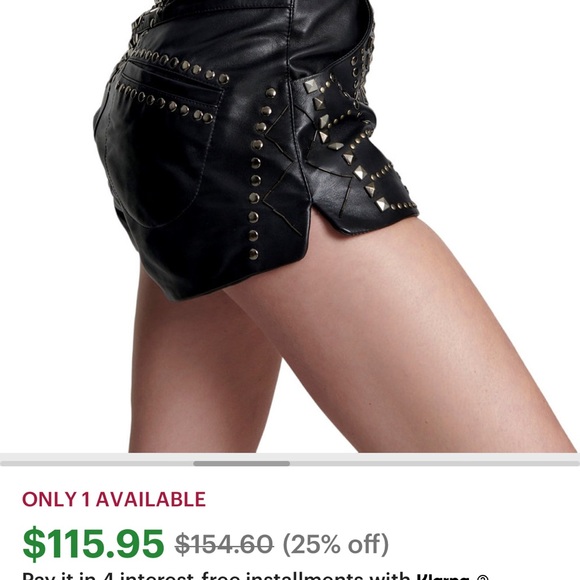 Leather studded shorts custom - Picture 6 of 9